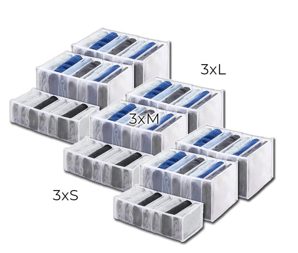 Kit di scatole di immagazzinaggio per organizzare i tuoi cassetti (x3)