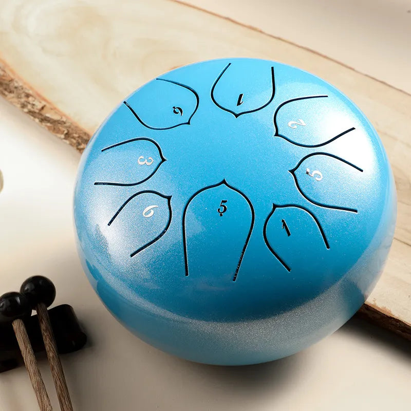 Mini relaxing drum with soothing sounds integrated 