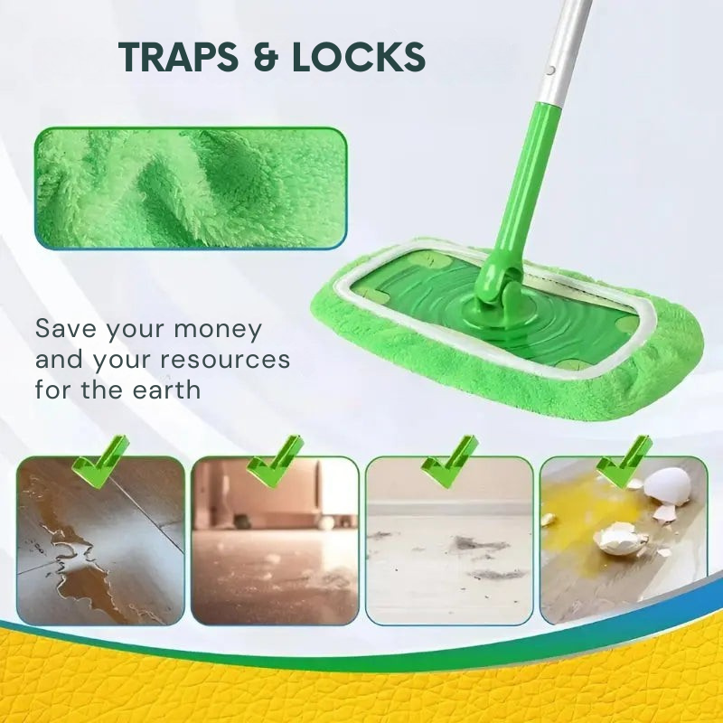賢く持続可能な掃除を、これらの洗えるモップカバー（x4）で。 
