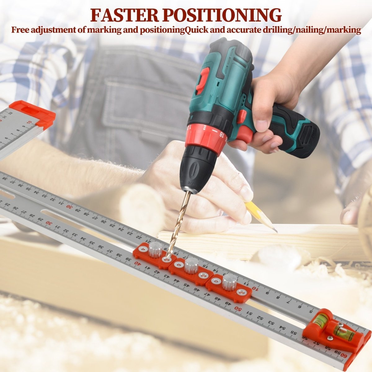 Regla de marcado deslizante para medidas precisas 