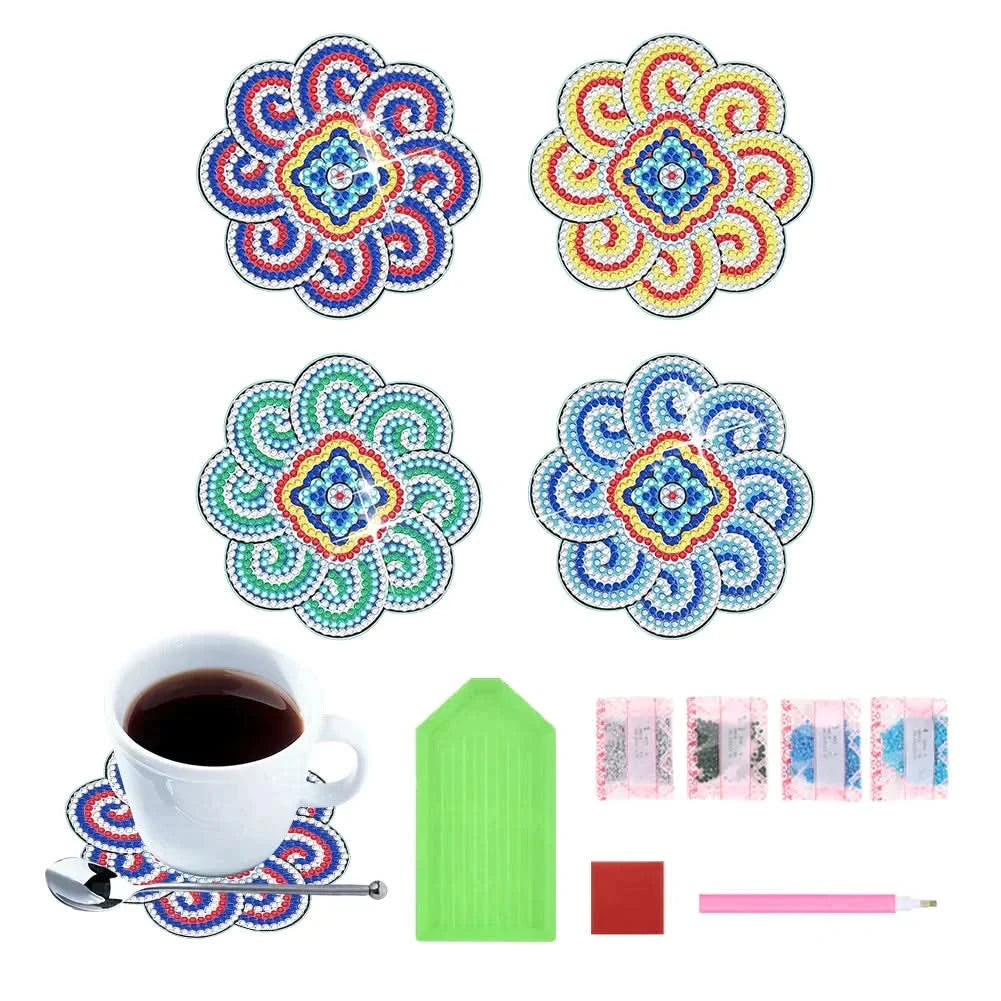 Set de suporturi pentru pahare DIY cu strasuri 
