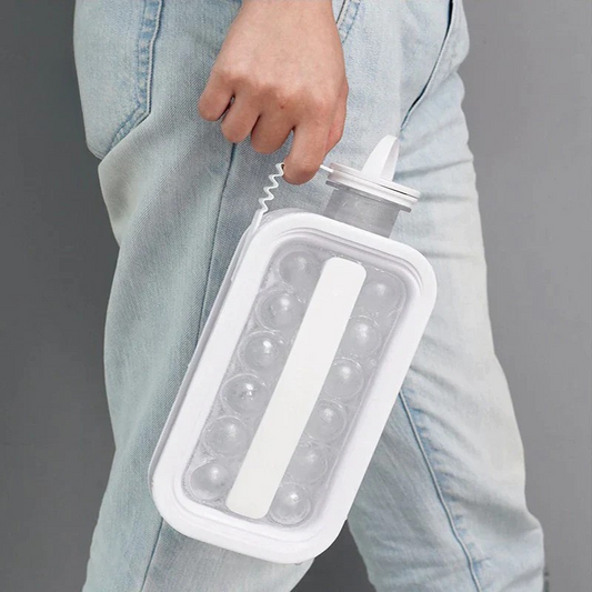 Sticlă 2 în 1 cu formă de gheață integrată 