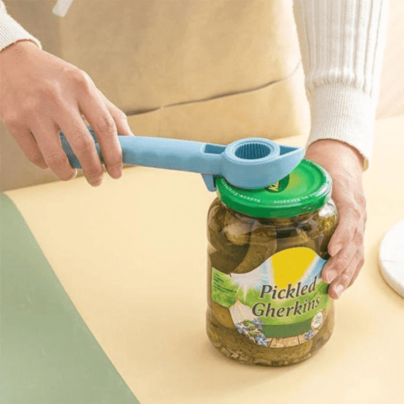 فتاحة زجاجات وجرار متعددة الوظائف 4 في 1 