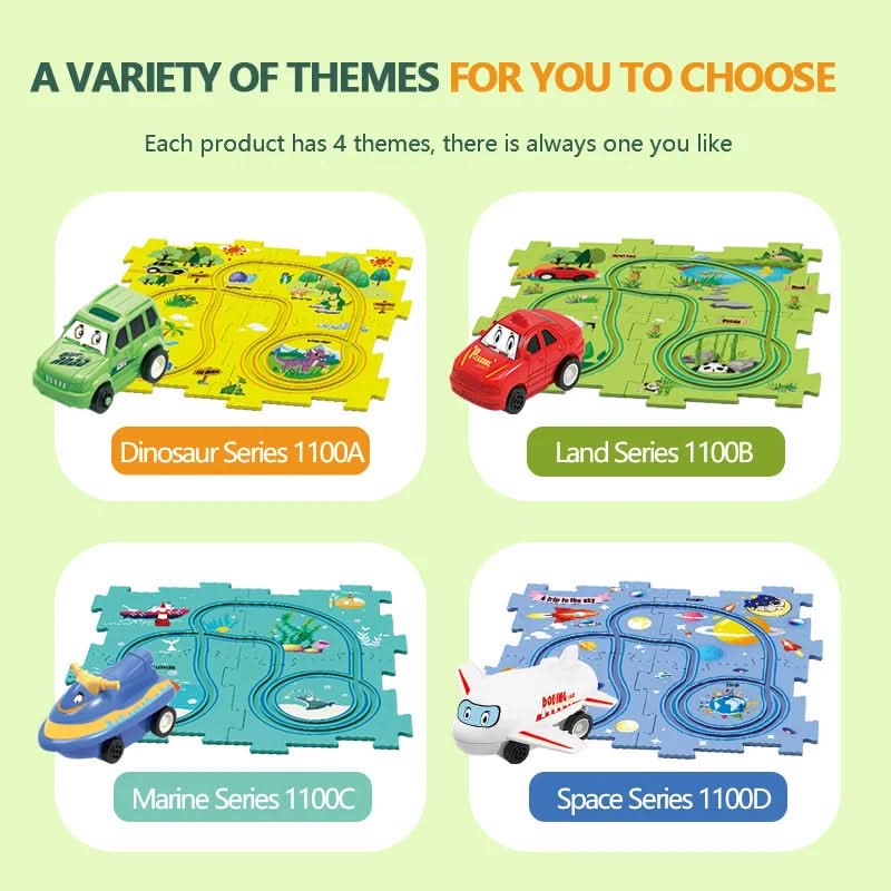 Circuit-puzzle educativo con vehículos eléctricos 