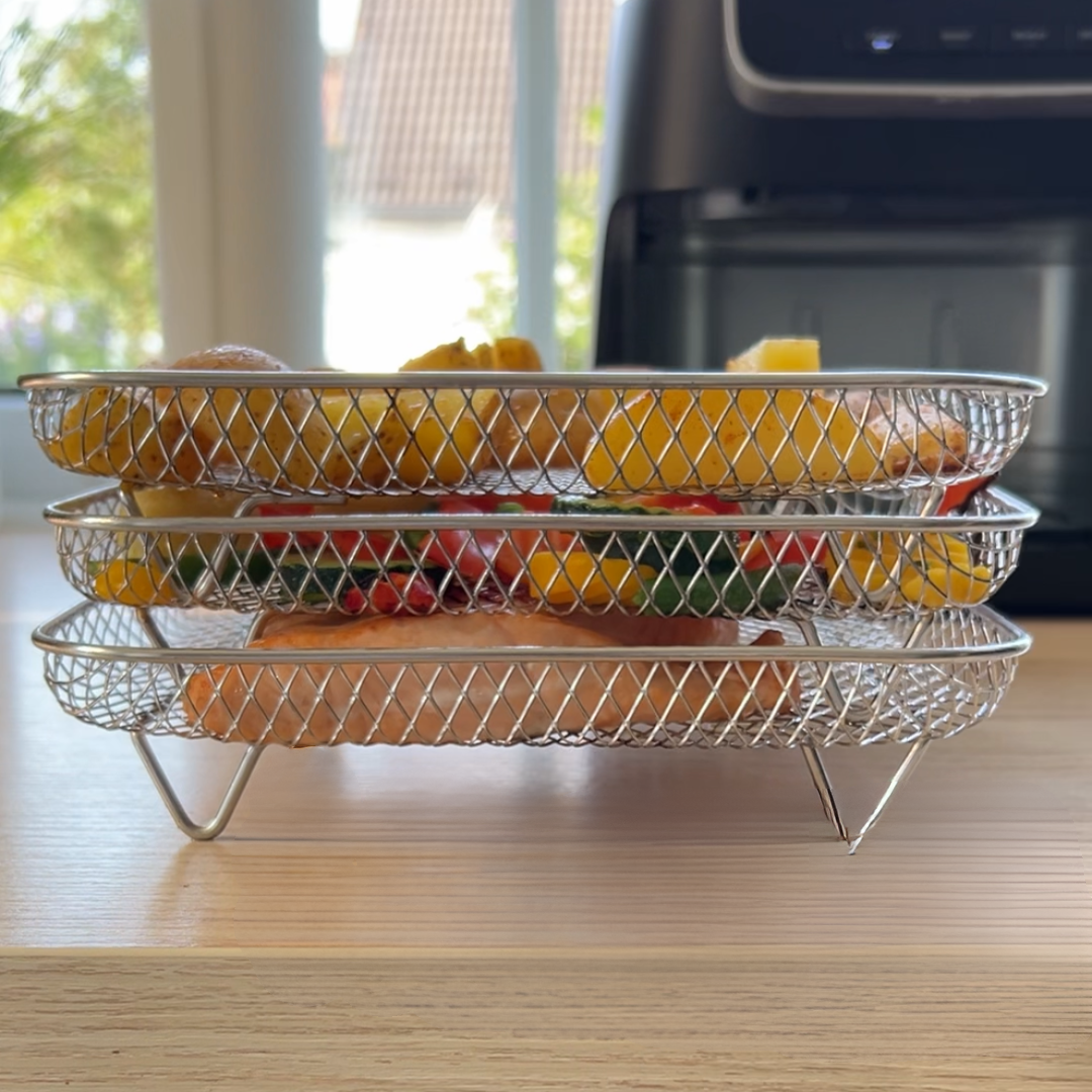 Stapelkörbe für gleichmäßiges Garen in der Luft (x3) 
