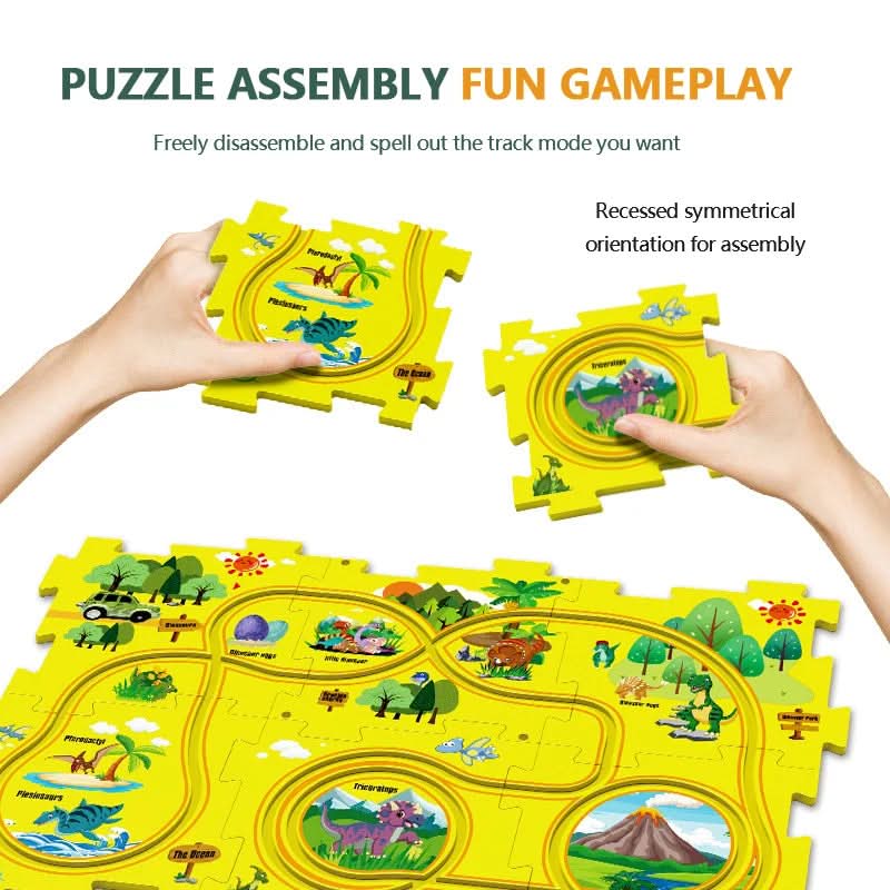 Circuit-puzzle educativo con vehículos eléctricos 