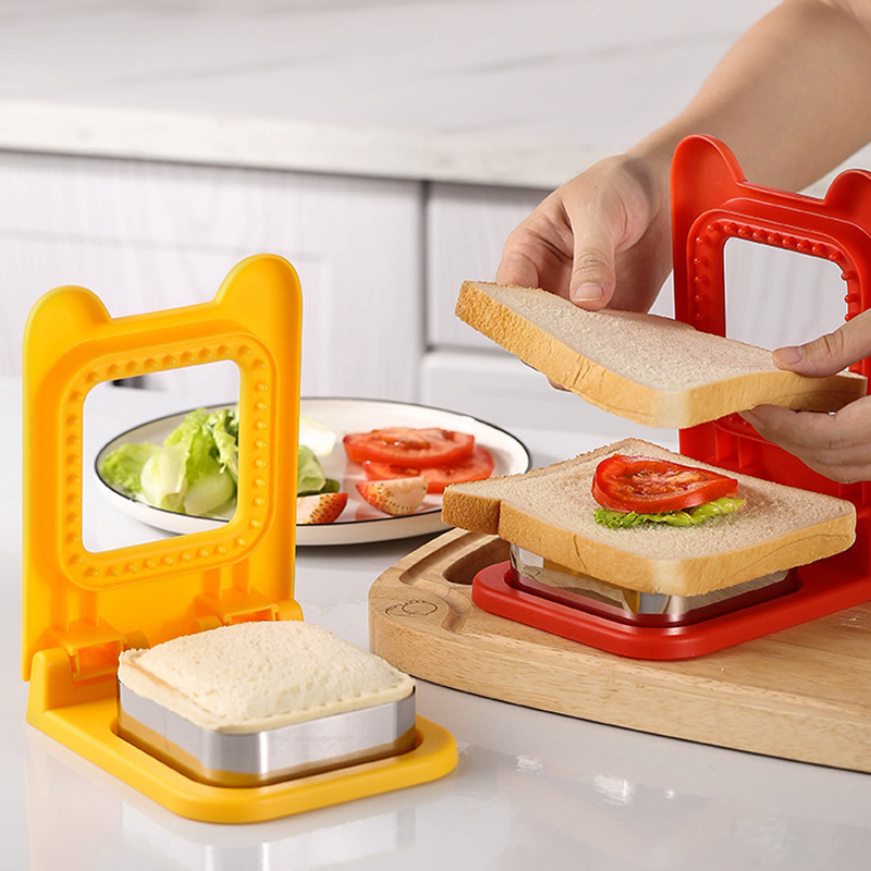 Apparaat om je zelfgemaakte sandwiches te snijden en te verpakken (x3) 