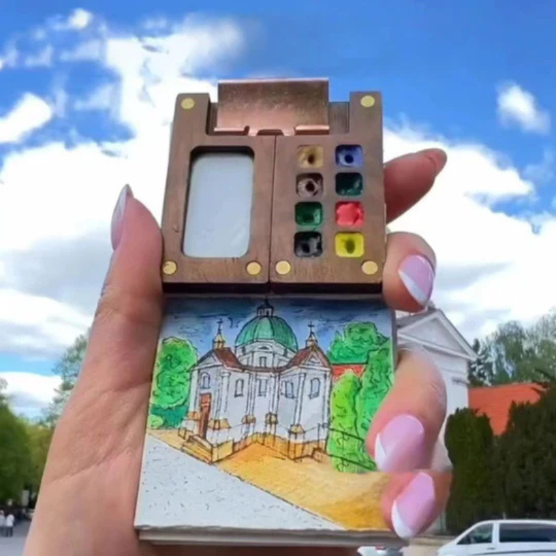 Pocket watercolor kit for painting anywhere 