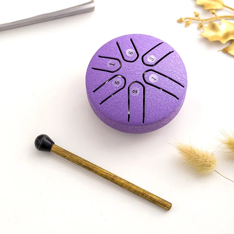Mini relaxing drum with soothing sounds integrated 
