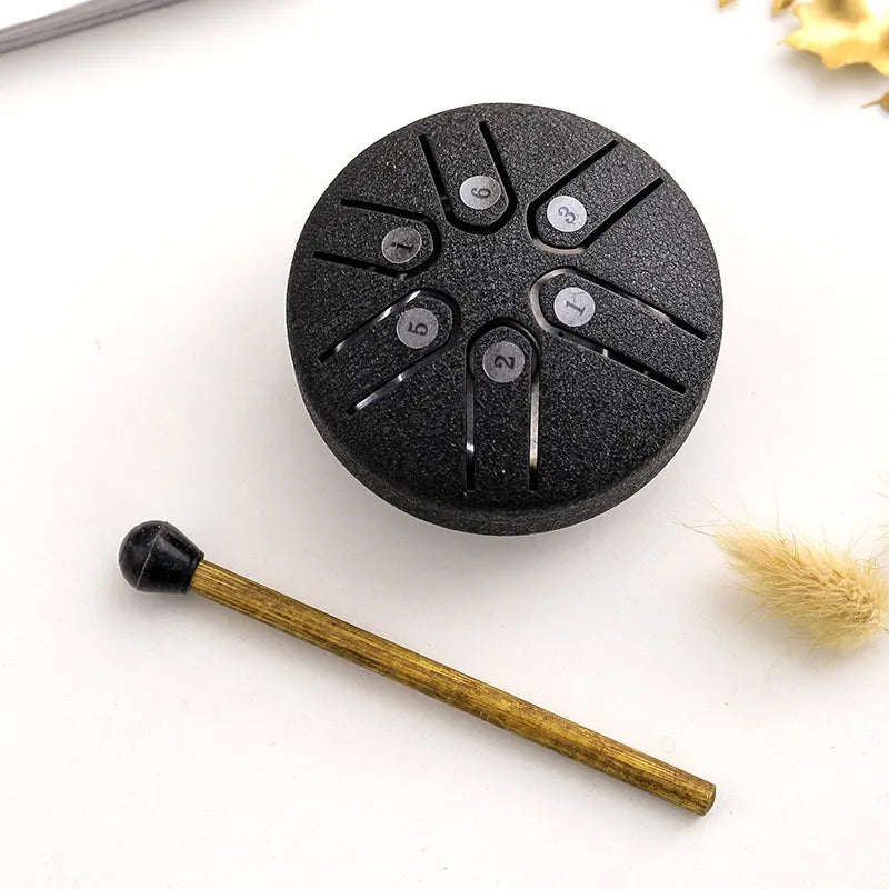 Mini relaxing drum with soothing sounds integrated 