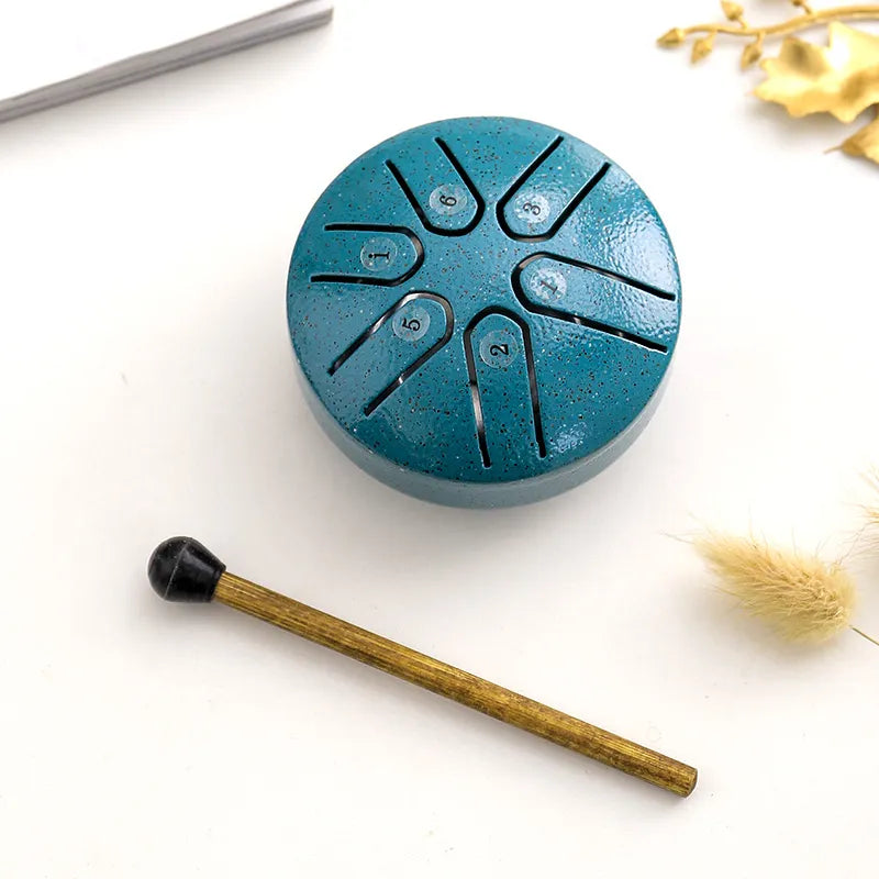 Mini relaxing drum with soothing sounds integrated 