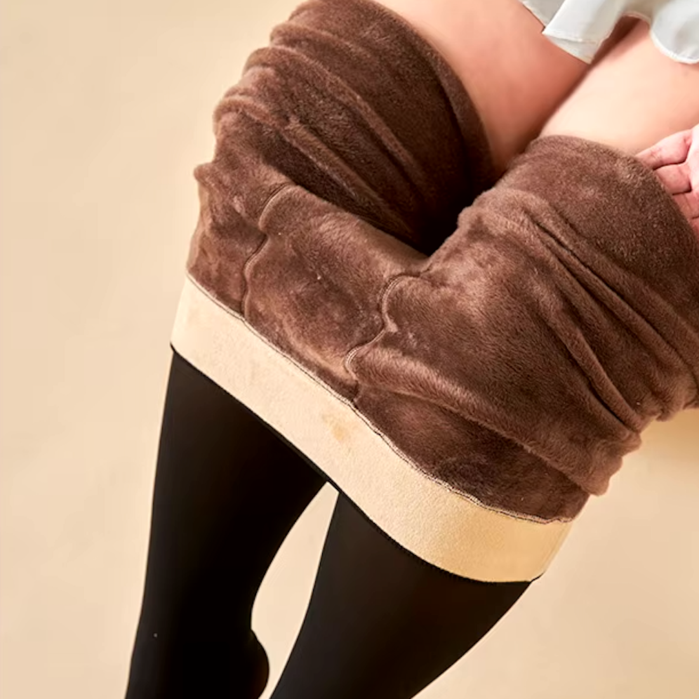 Průhledné fleece punčocháče 