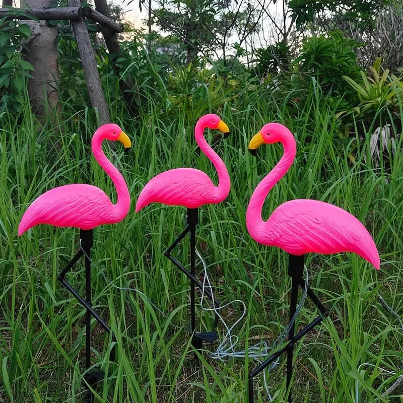 Flamingo Rosa lysende solenergi – Magisk hage om natten 