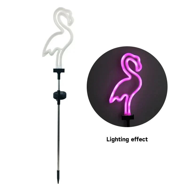 Flamingo Rosa lysende solenergi – Magisk hage om natten 