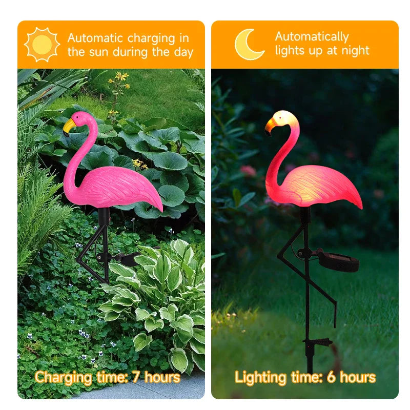 Flamingo Rosa lysende solenergi – Magisk hage om natten 