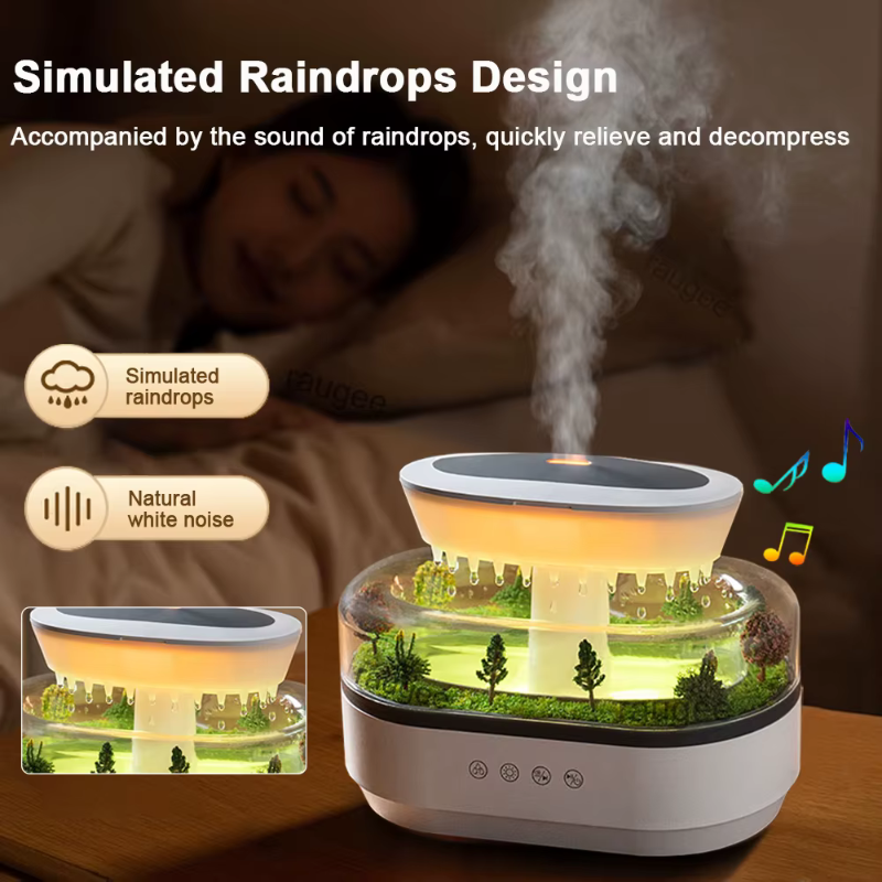 Difusor Efecto Lluvia - Sonido, Niebla y Luz de Ambiente 