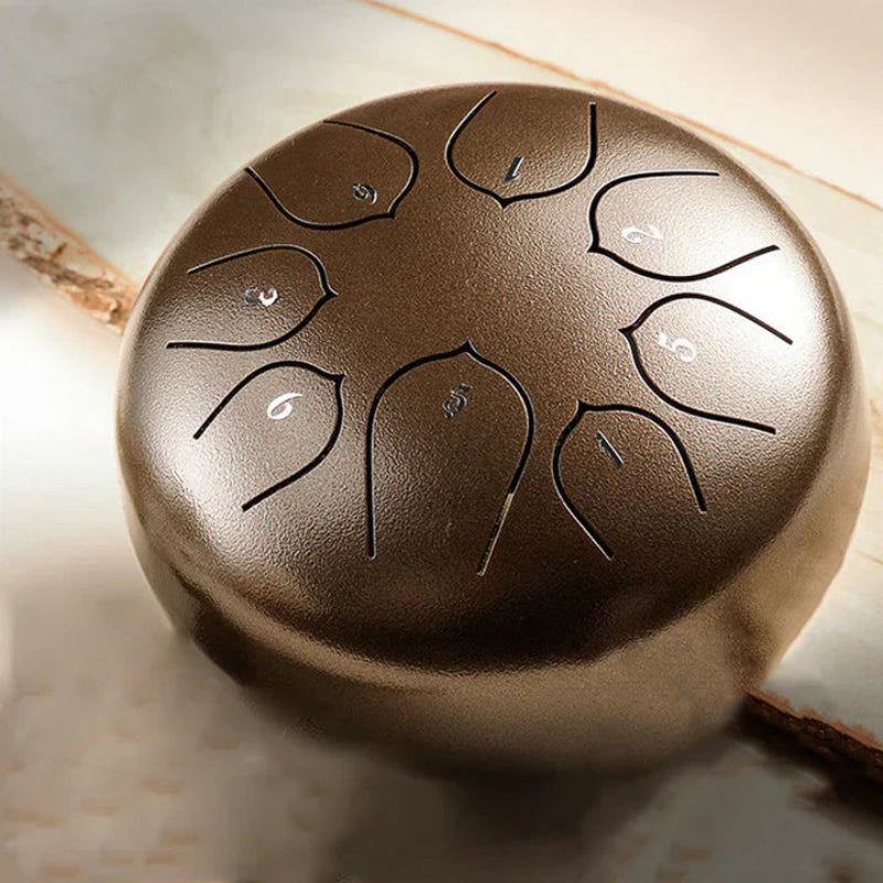 Mini relaxing drum with soothing sounds integrated 