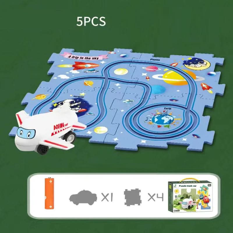 Circuit-puzzle educativo con vehículos eléctricos 